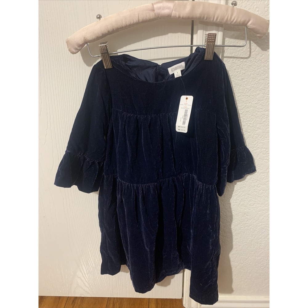 gymboree girls size 5 Velvet Blue Ruffled Christmas Dress NWT